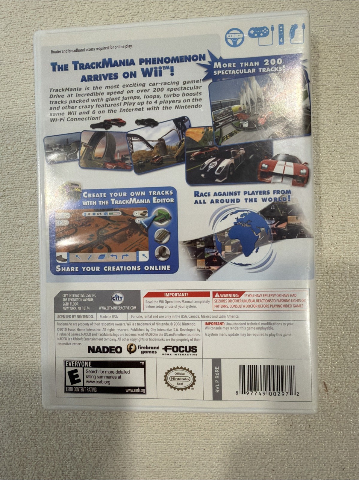 TrackMania: Build to Race Nintendo Wii Interactive Complete