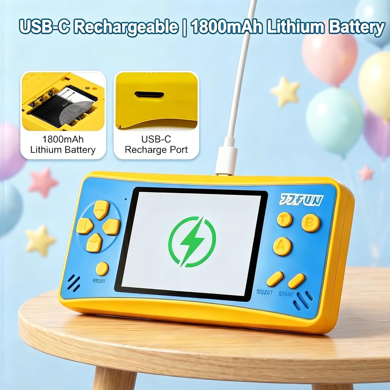 Safe & Fun Portable Gaming Console – 3.2″ Screen, 168 Built-in Games for Kids