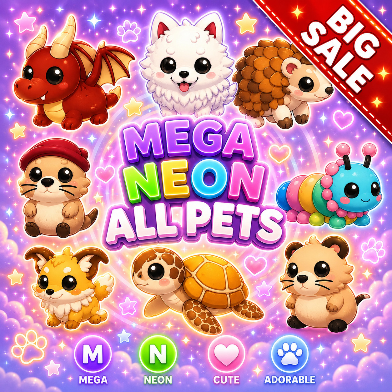 Mega Neon All Pets ✨ Adopt From Me Today ✨ Fast Delivery ✨ Top Picks