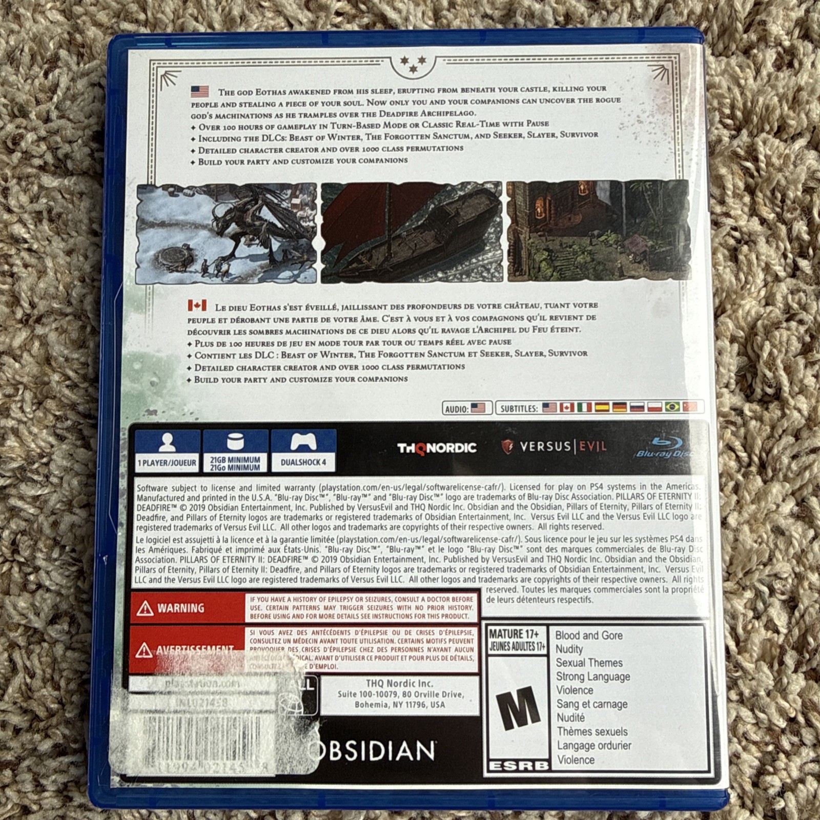 Pillars of Eternity II: Deadfire Ultimate edition PS4: Excellent Condition