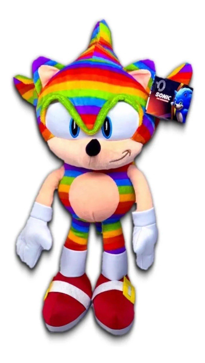 Mexico Rainbow Flag Sonic Plush 15” Sonic The Hedgehog Mexican Bootleg Toy RARE