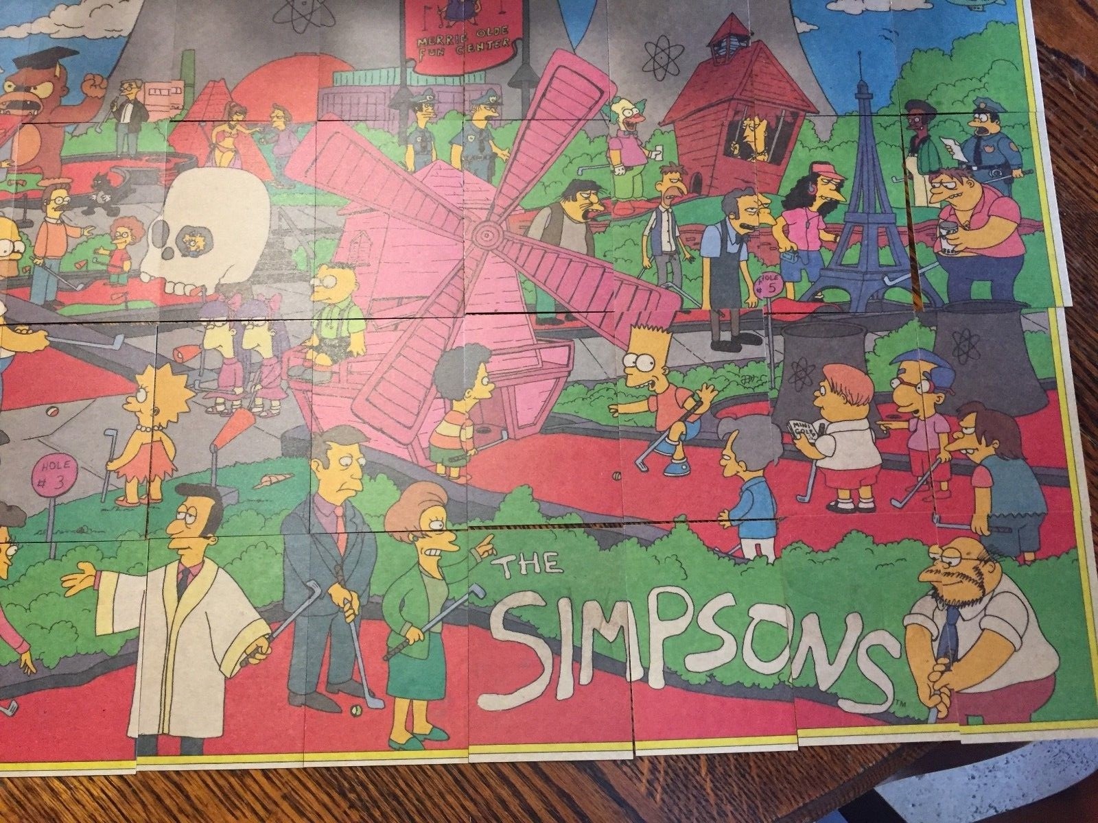 Vintage 1990 Simpsons Trivia Game Poster Puzzle Cards Matt Groening ‘TOPPS’ 1-88