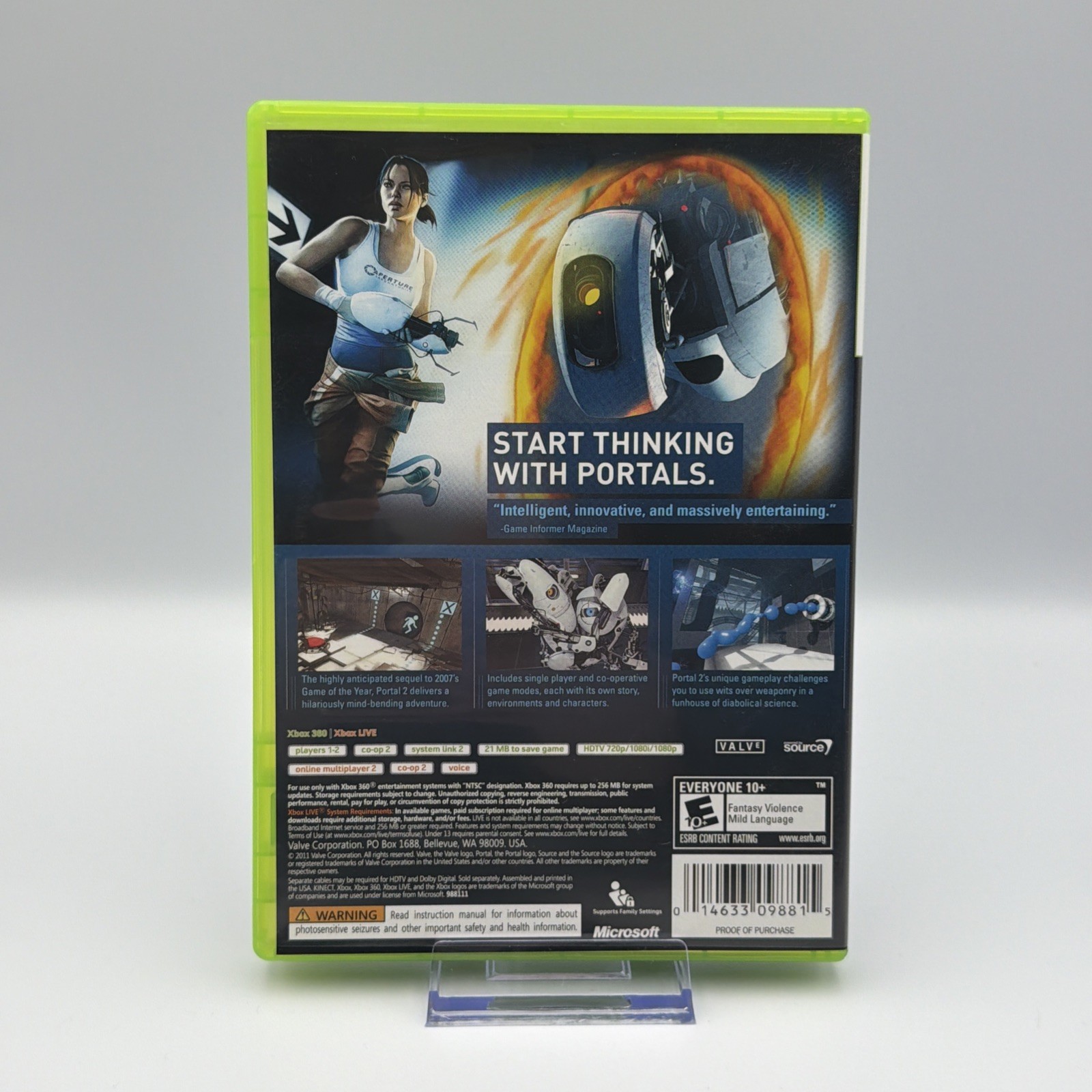 Portal 2 (Microsoft Xbox 360, 2011) Complete CIB | 1st Print | Refurbished MINT