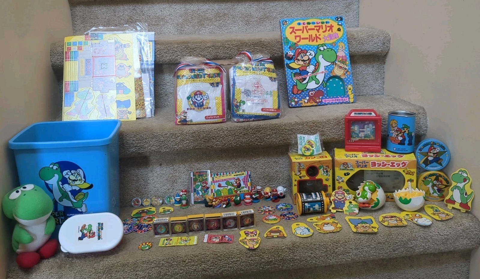 Rare Super Mario World HUGE Figure Toy Set Nintendo 1991 Yoshi Bowser Peach