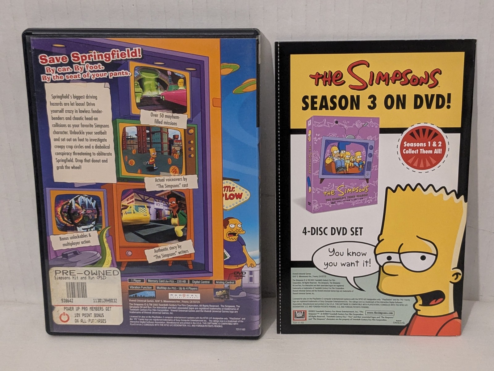 The Simpsons: Hit and & Run – PlayStation 2 PS2 Case and Manual ONLY!