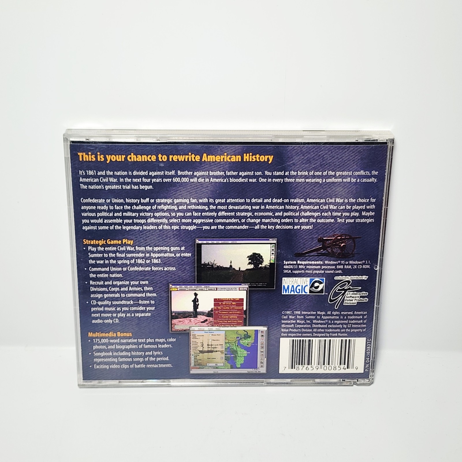 American Civil War: From Sumter to Appomattox (PC, 1998) CD ROM Windows 95 Game