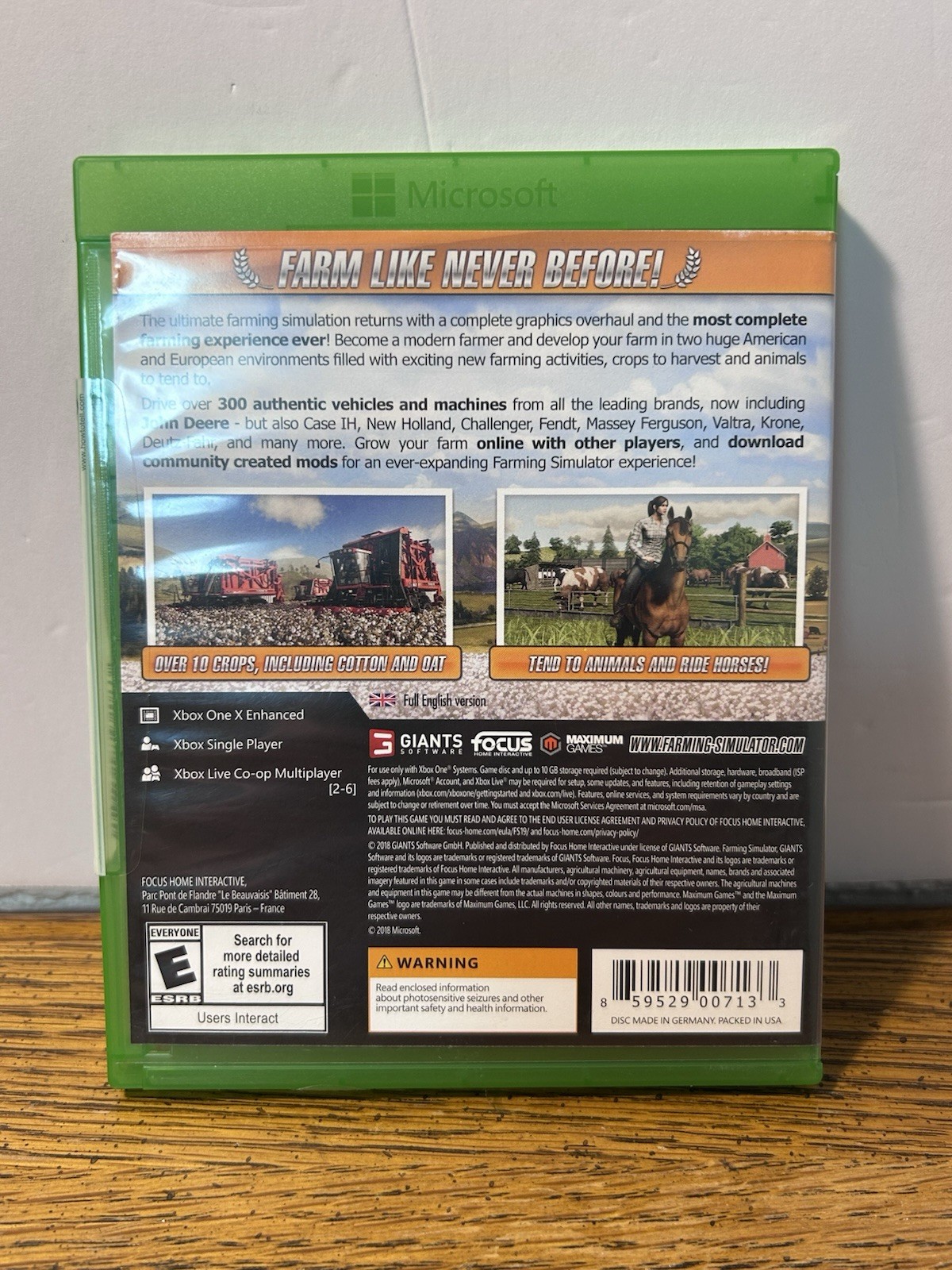Farming Simulator 19 (Xbox One) CIB Complete – Excellent Condition Adult Owned