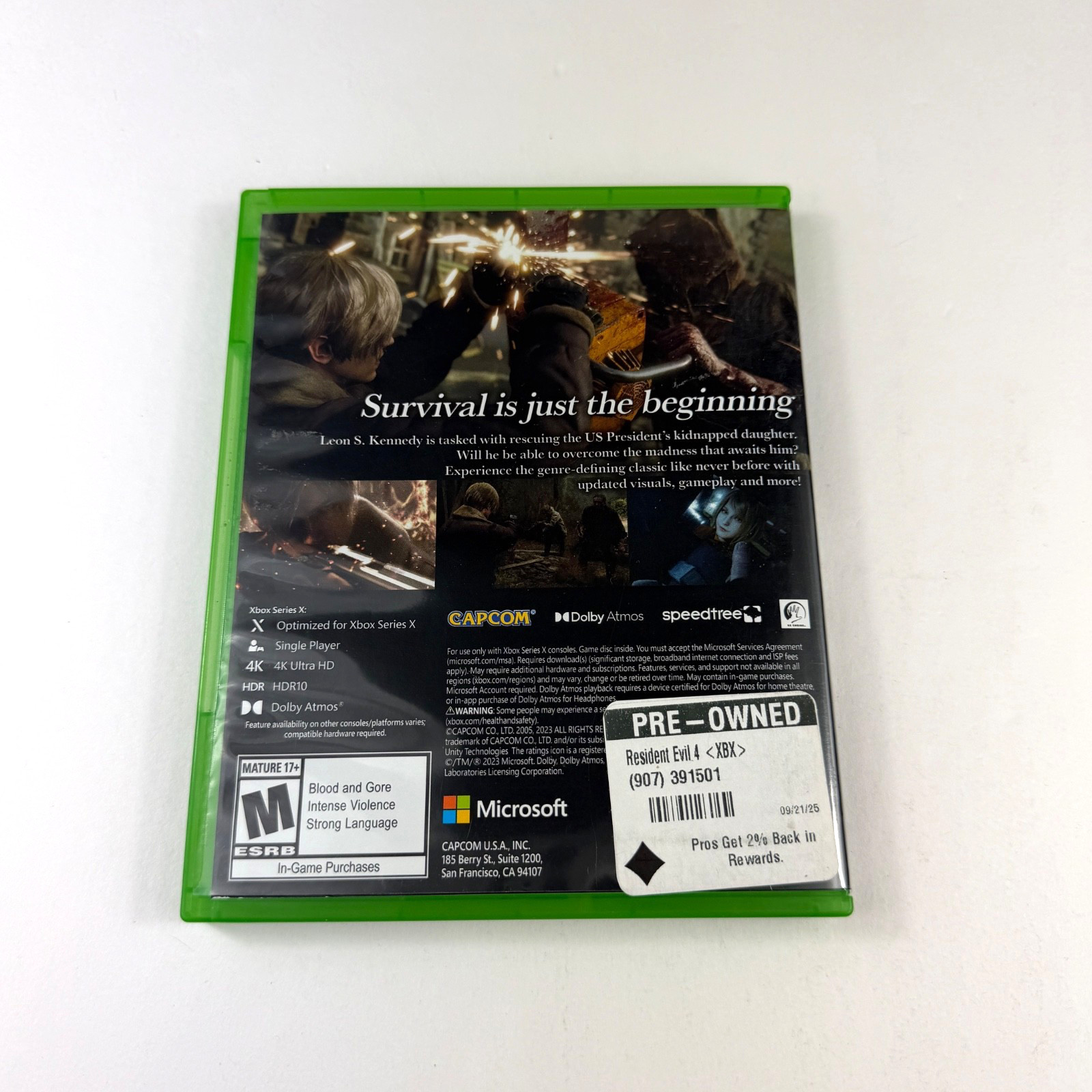 Resident Evil 4 Remake Microsoft Xbox Series X | S Tested Includes Original Case