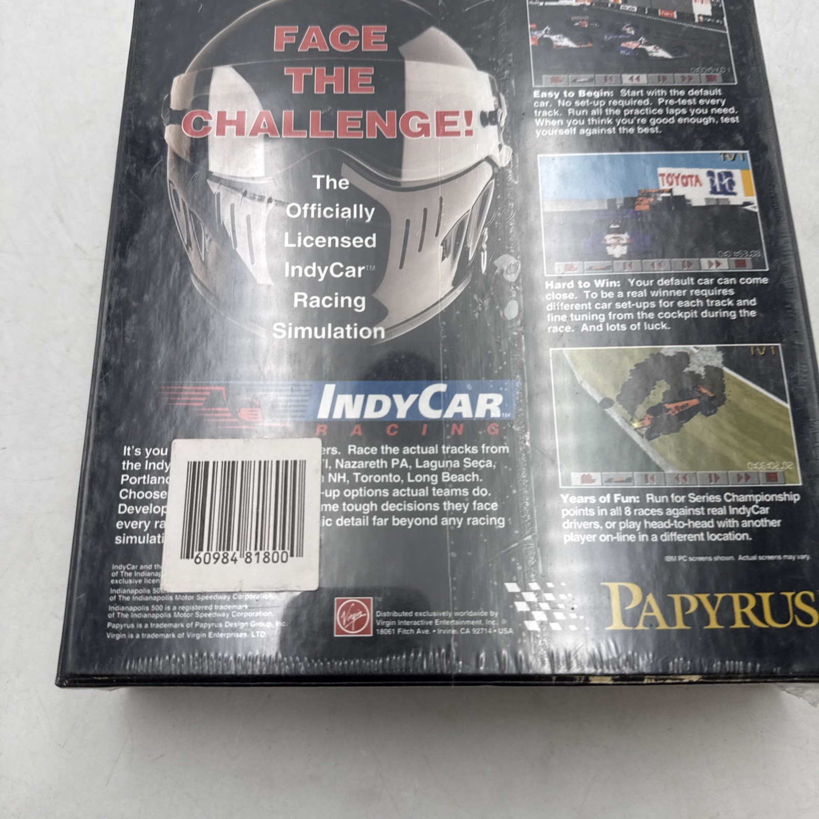 Indy Car Racing PC Game, Papyrus 1993 3.5″ Floppy Disk Big Box BRAND NEW SEALED