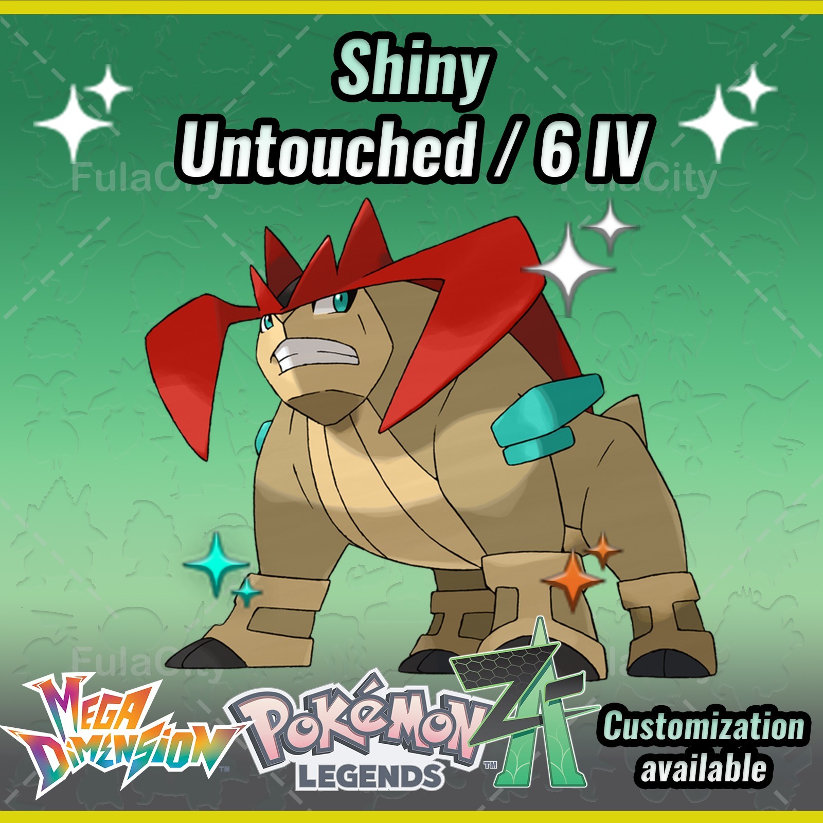 Shiny Terrakion Pokemon Legends ZA ⚫ Untouched / 6 IV 🟢 @ Holding Any Item