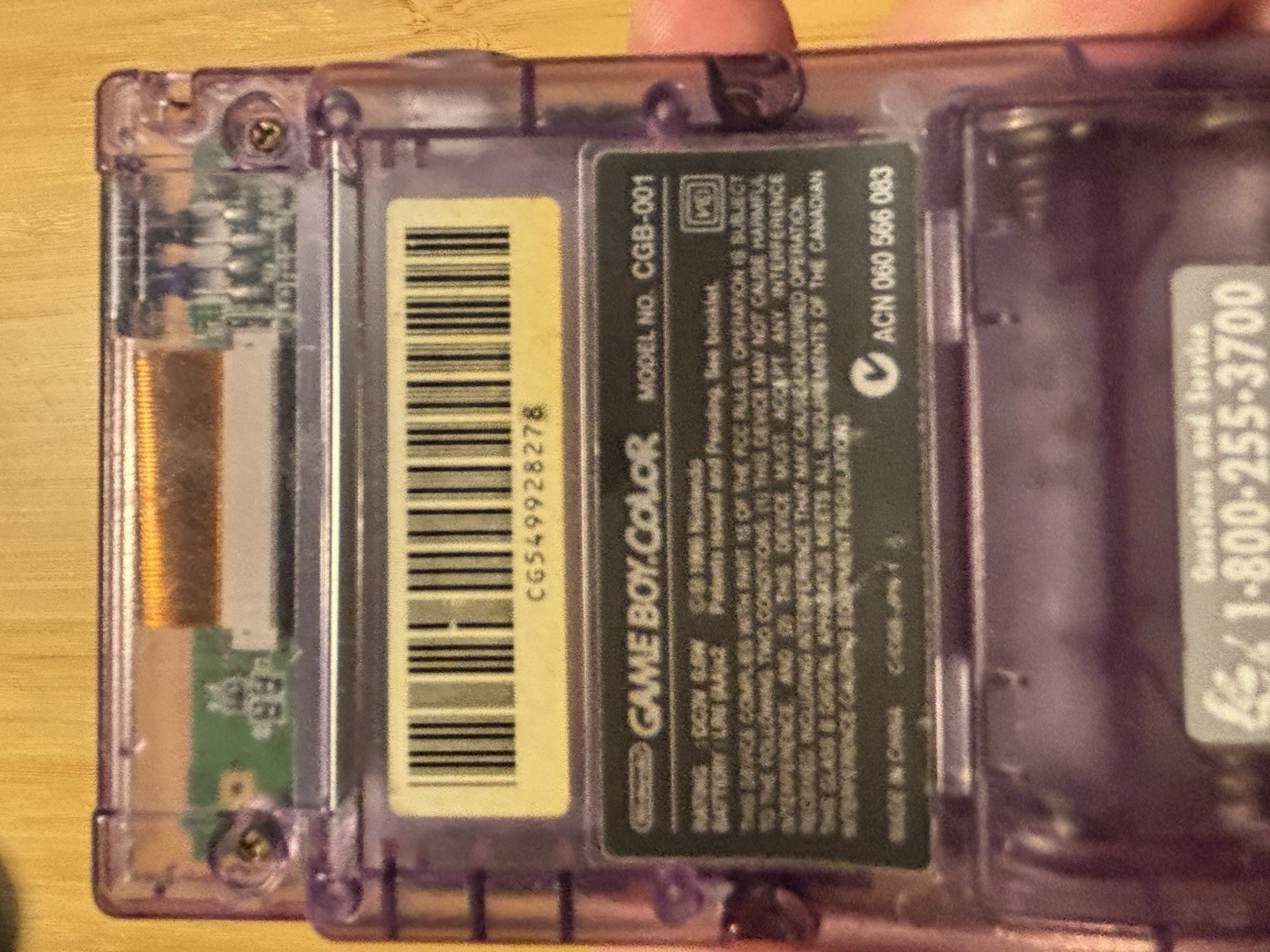 Nintendo Game Boy Color CGB-001 Atomic Purple Clear NTSC-U/C Color Screen