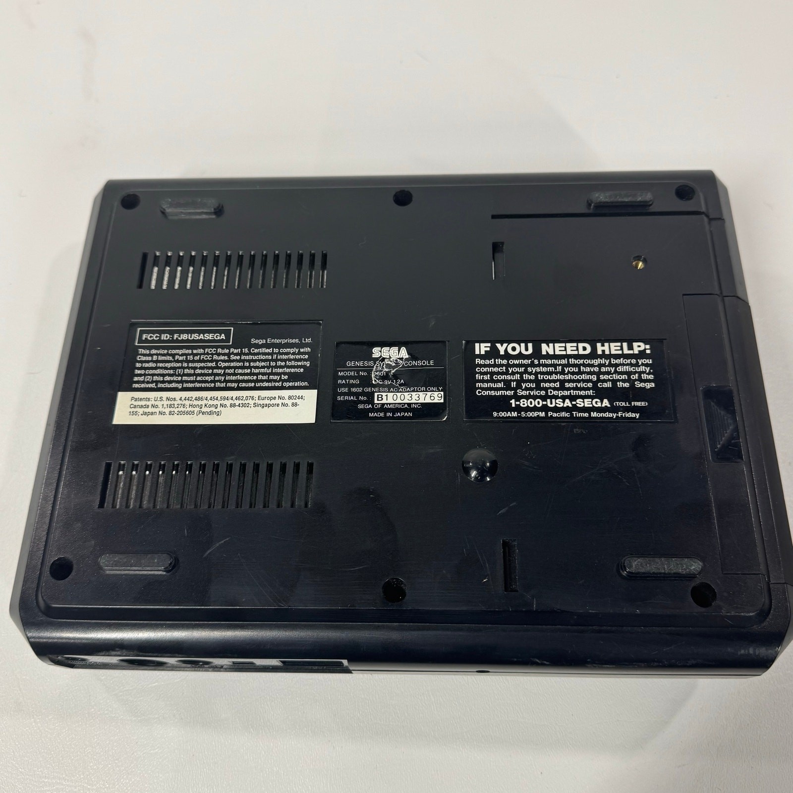 Sega Genesis Console 16-Bit Model 1601 Untested Console Only For Parts Repair