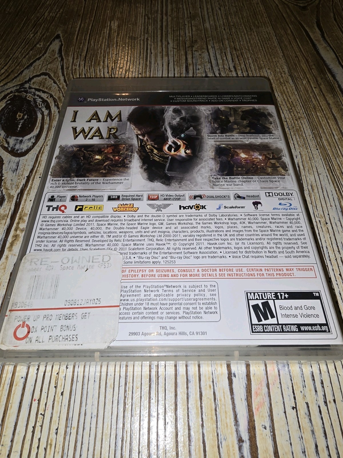 Warhammer 40,000: Space Marine (Sony PlayStation 3, 2011)