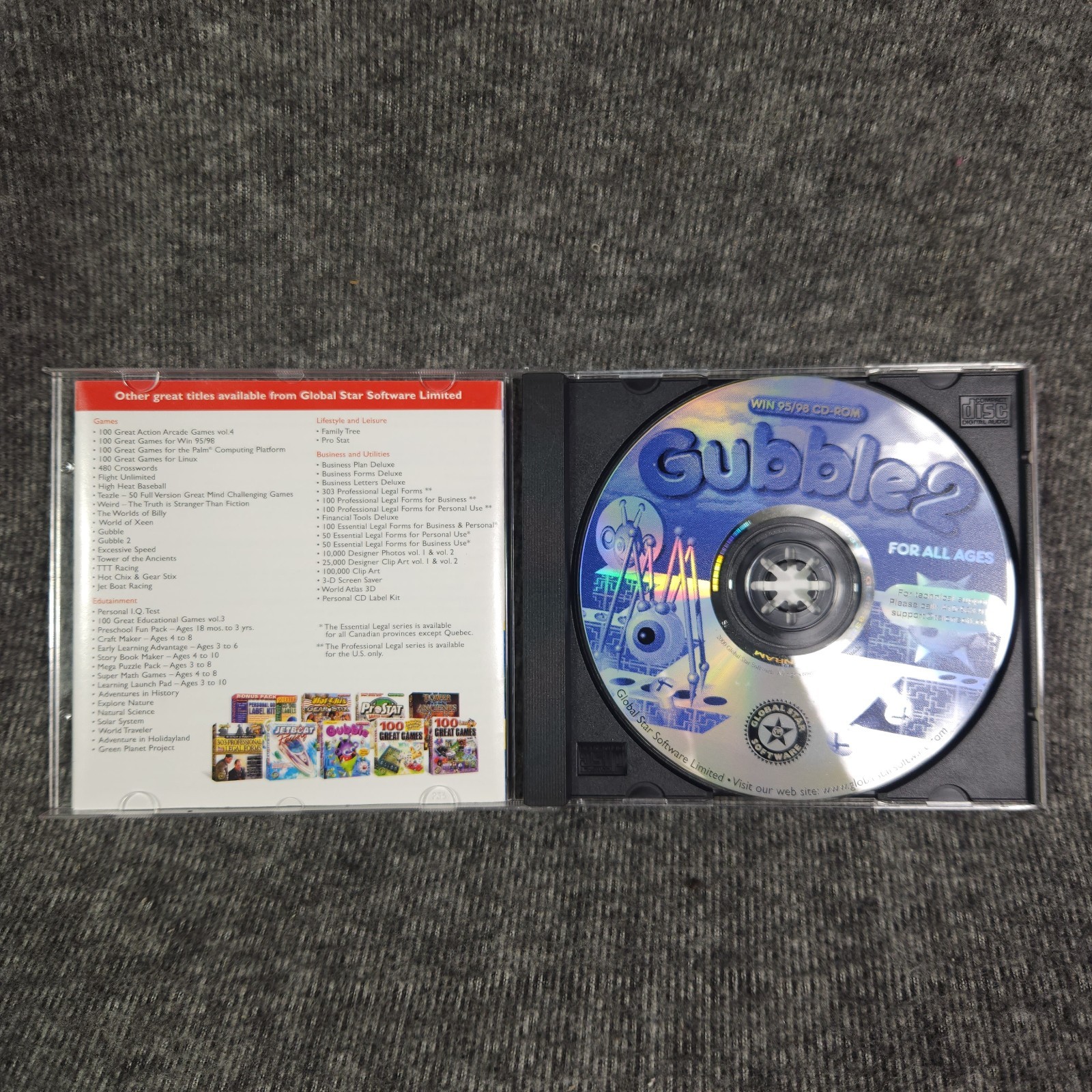 Global Star Software Gubble 2 CD-ROM for Windows 95/98 RARE EXCELLENT CIB