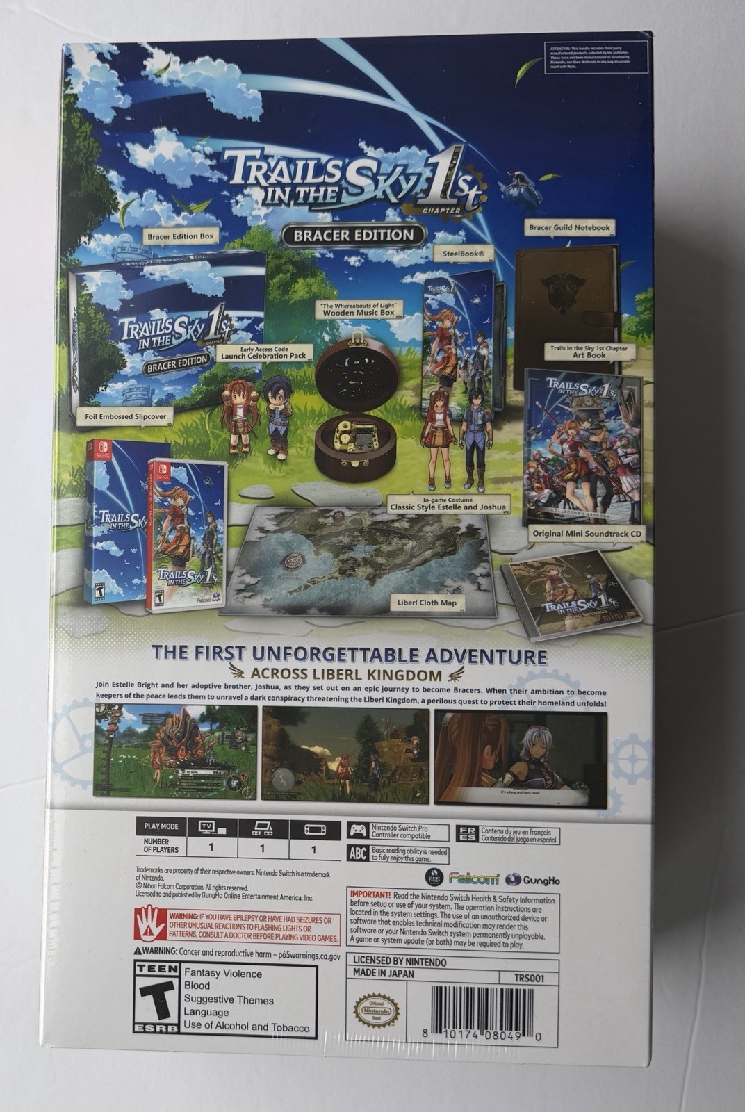 Sealed Game Included Inside | Trails in The Sky 1st Chapter Bracer Edition & Pin