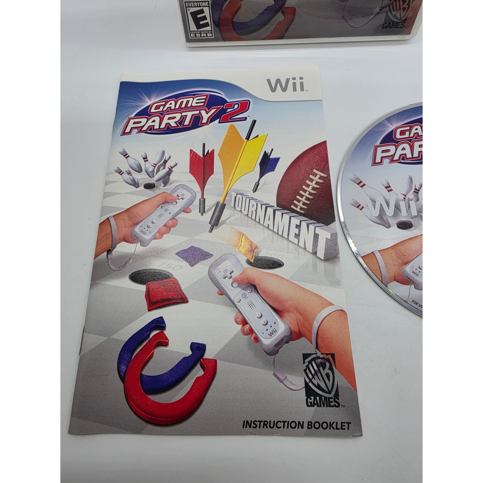 Game Party 2 Nintendo Wii Complete CIB WB Games Darts Horseshoes Hoop Shoot