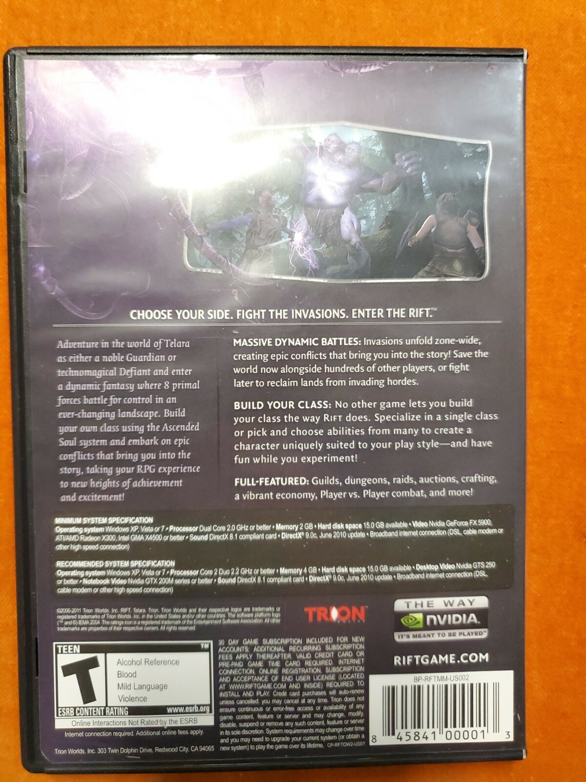 Rift By Trion PC DVD-ROM Online Video Game Complete