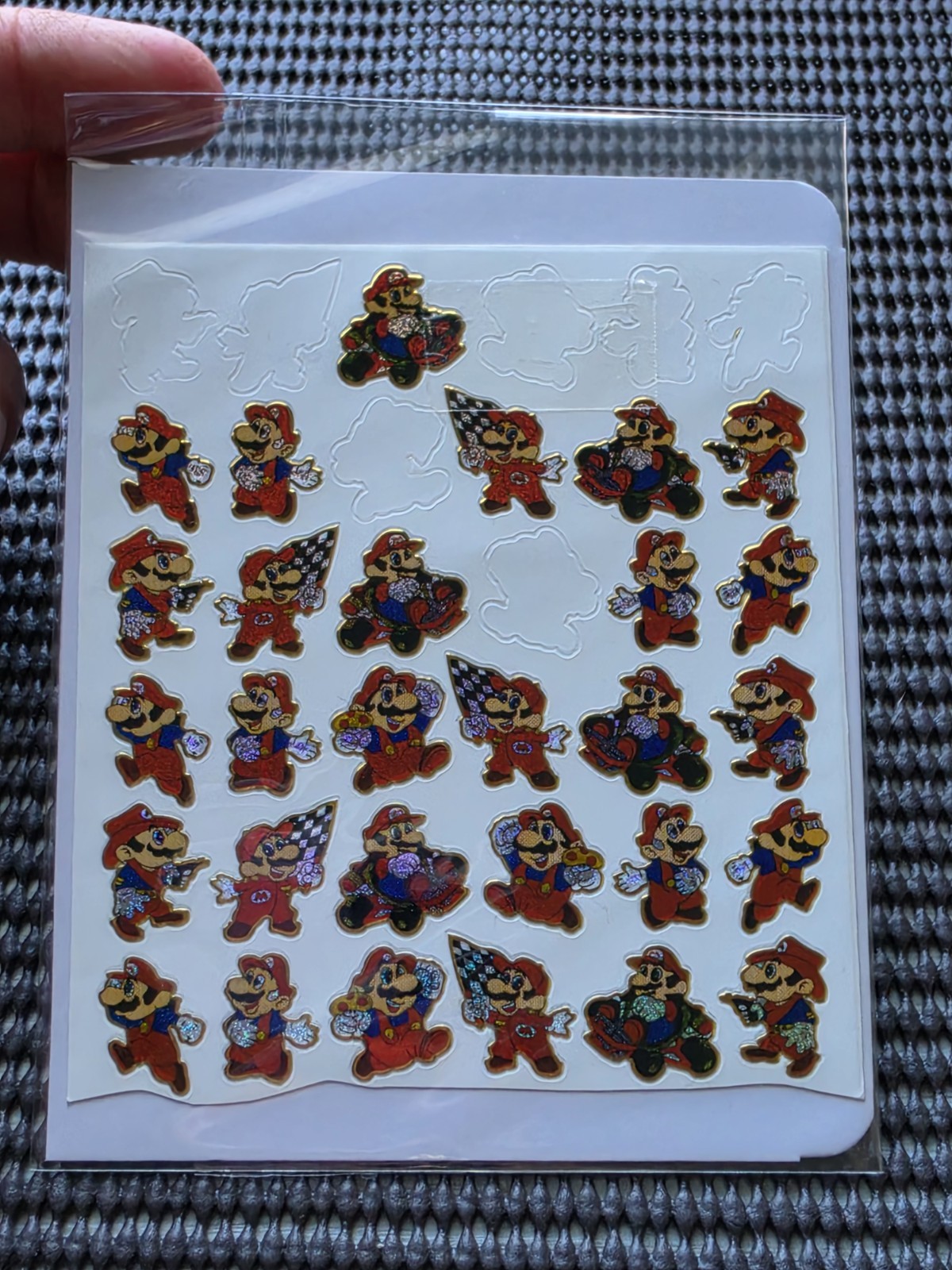 Vintage Nintendo Super Mario Bros Kart Sticker Sheet Incomplete Rare Promo NES