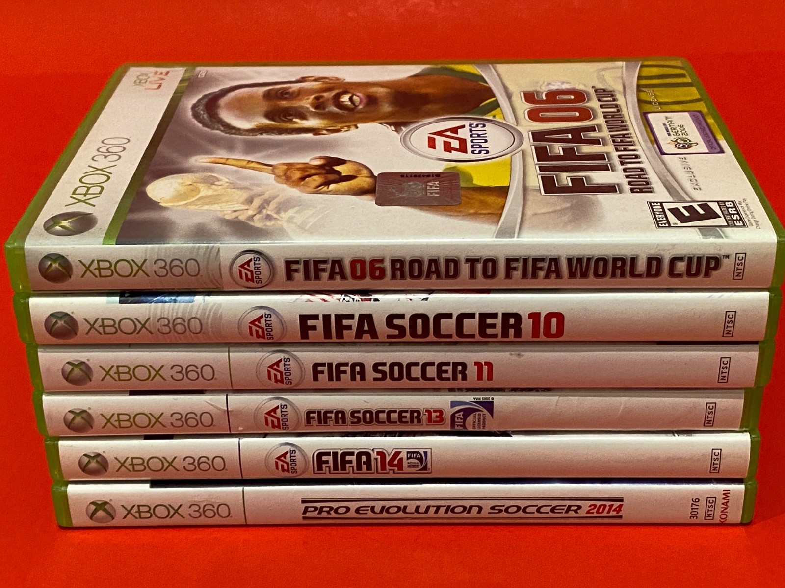 FIFA Soccer 06 World Cup 10 11 13 14 & PES 2014 Xbox 360 Lot of 6- Tested, Clean