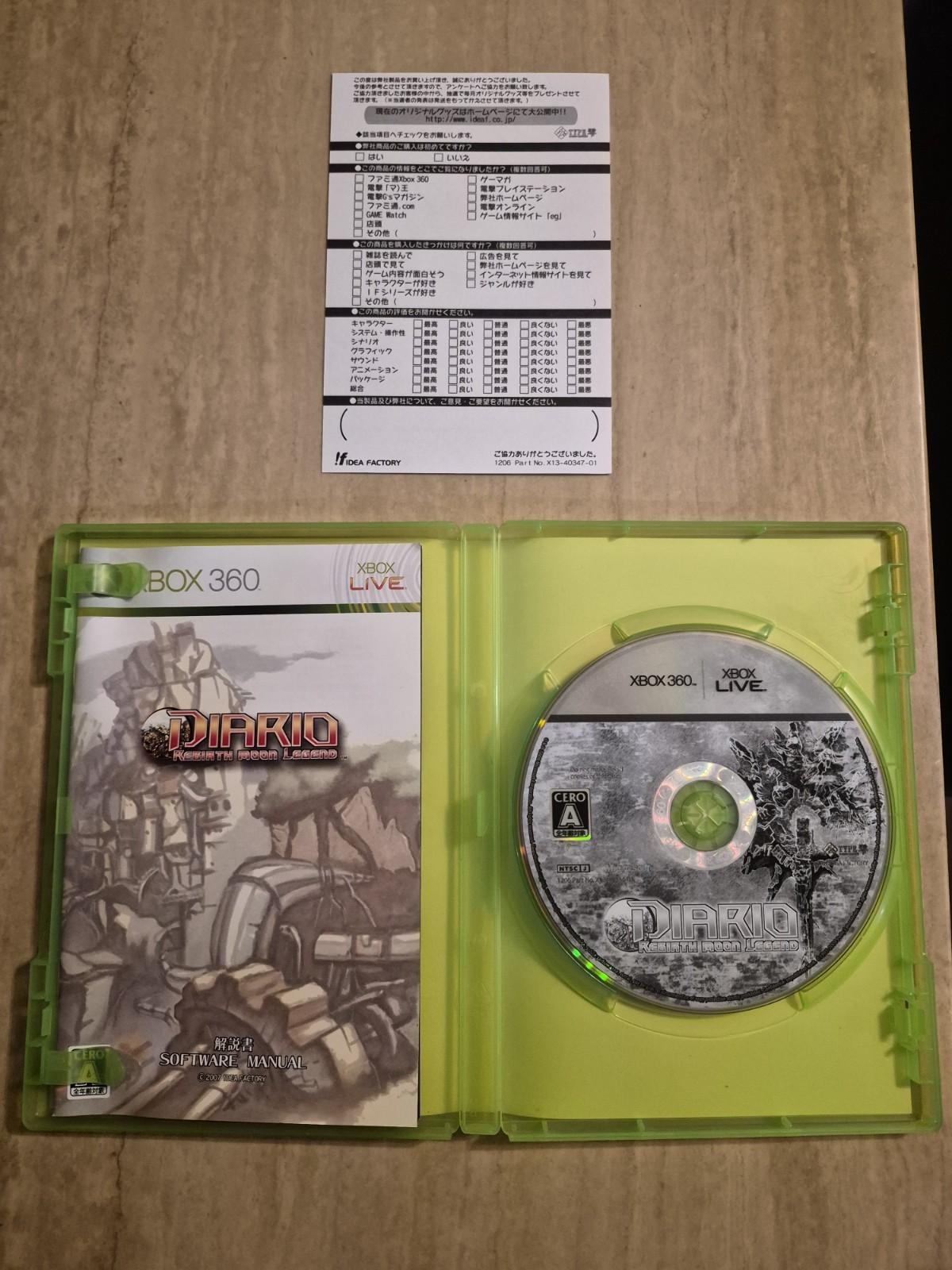 Diario Reverse Moon Legend Japanese Edition NTSC-J Xbox 360 Complete US Seller