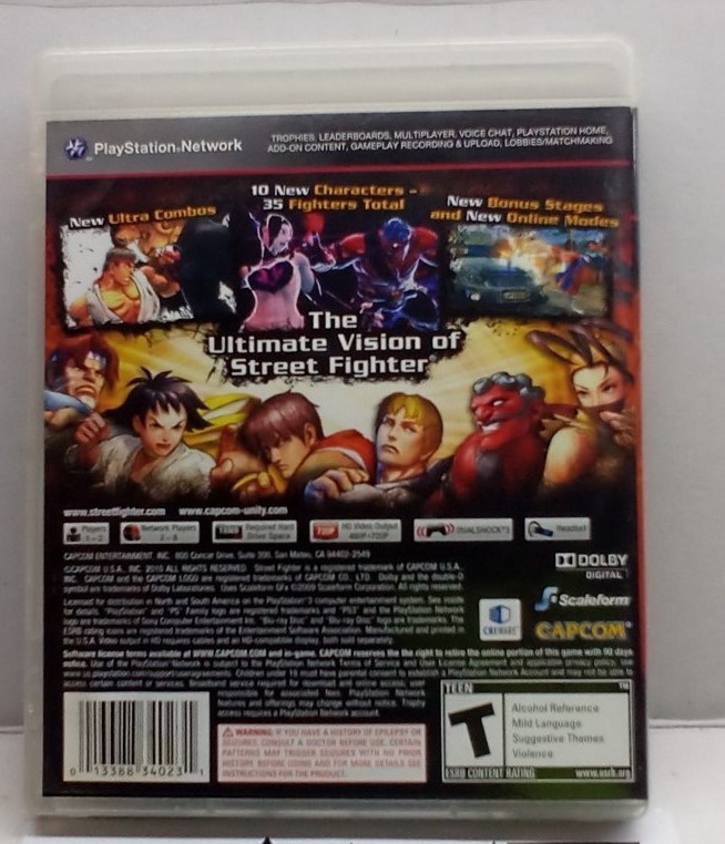 Super Street Fighter 4 (PlayStation 3, 2010) Complete Tested Working Free Ship