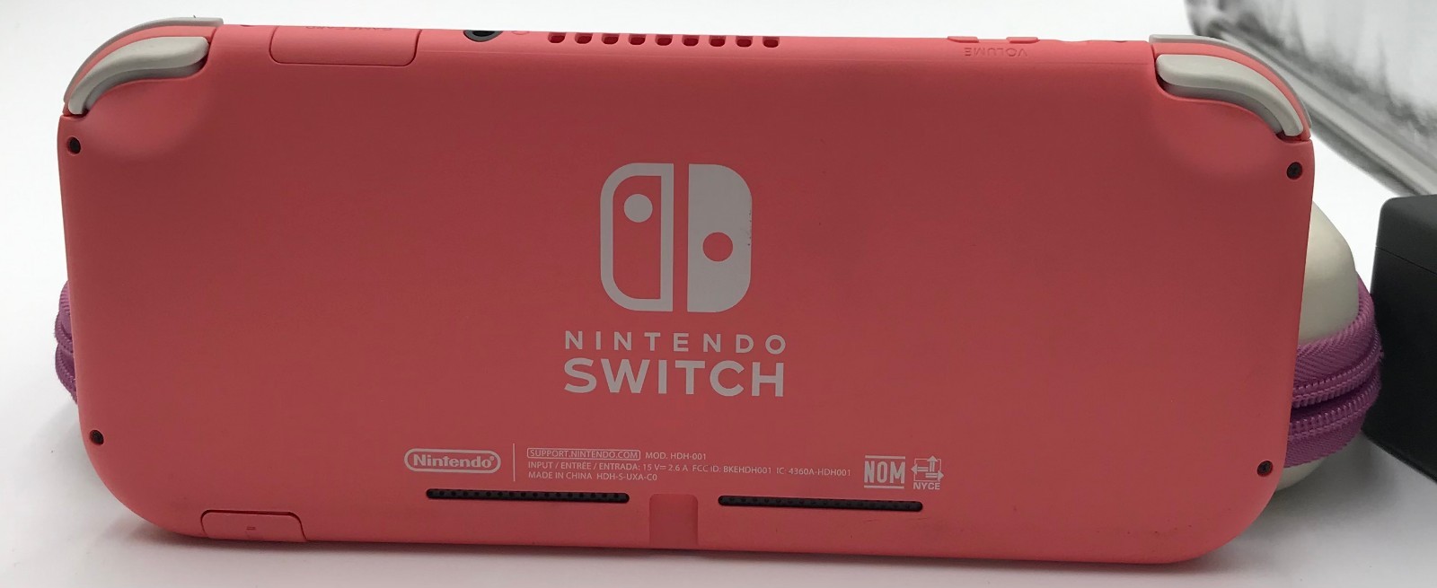 Nintendo Switch Lite Pink Coral 32 GB Gaming Console Amazing Shape Reset W/ Case