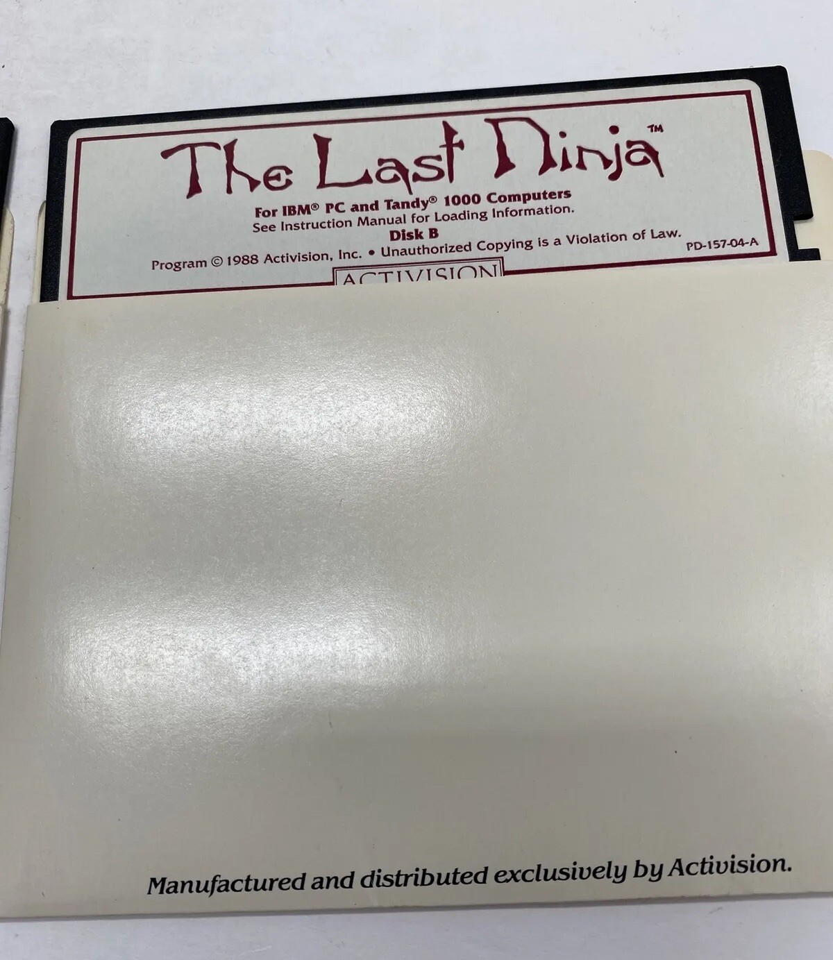 The Last Ninja (PC, USA, 5.25″) Action/Adventure 5 1/4″ DISKS ONLY