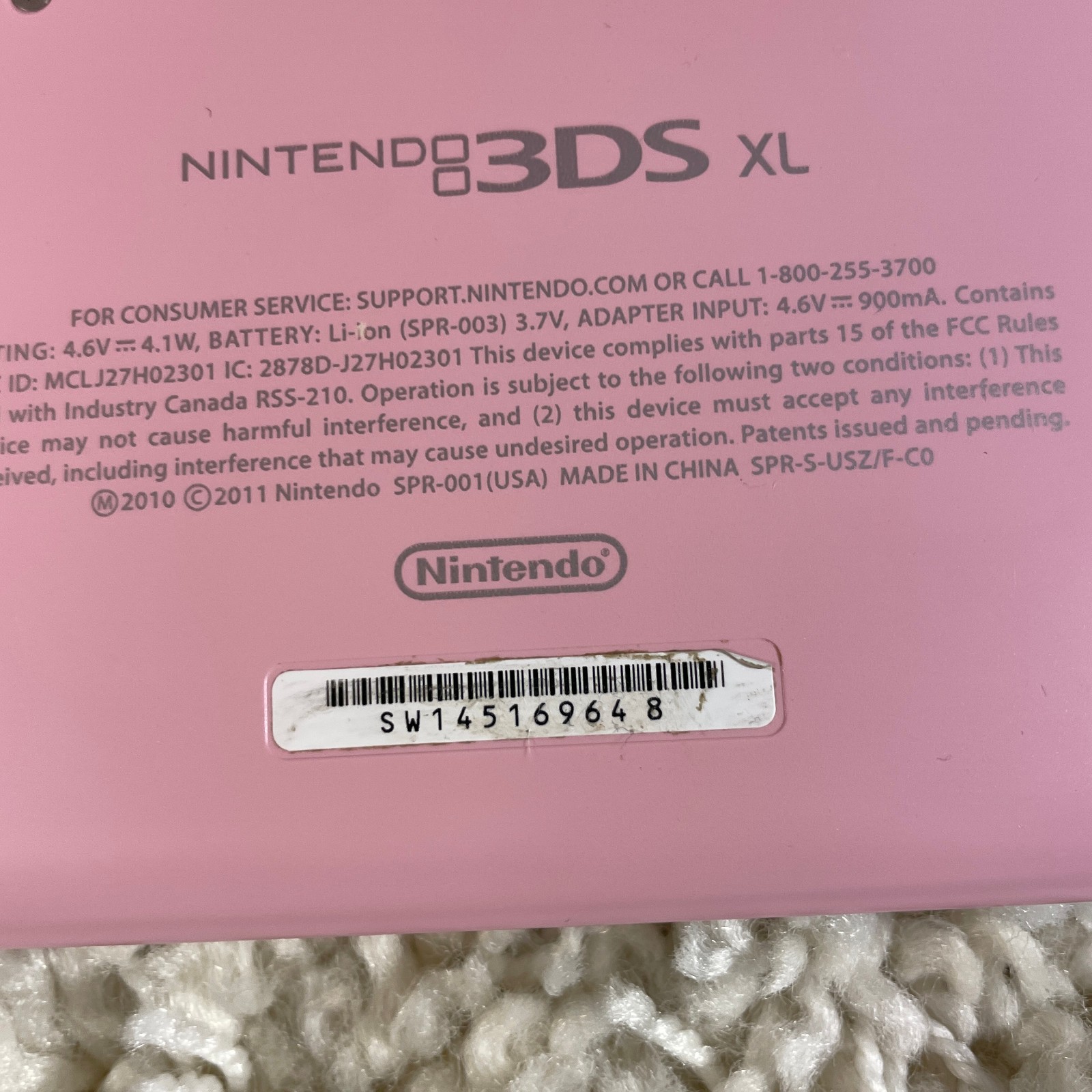 Nintendo 3DS XL Pink White Handheld System Console SPR-001 Complete in Box CIB
