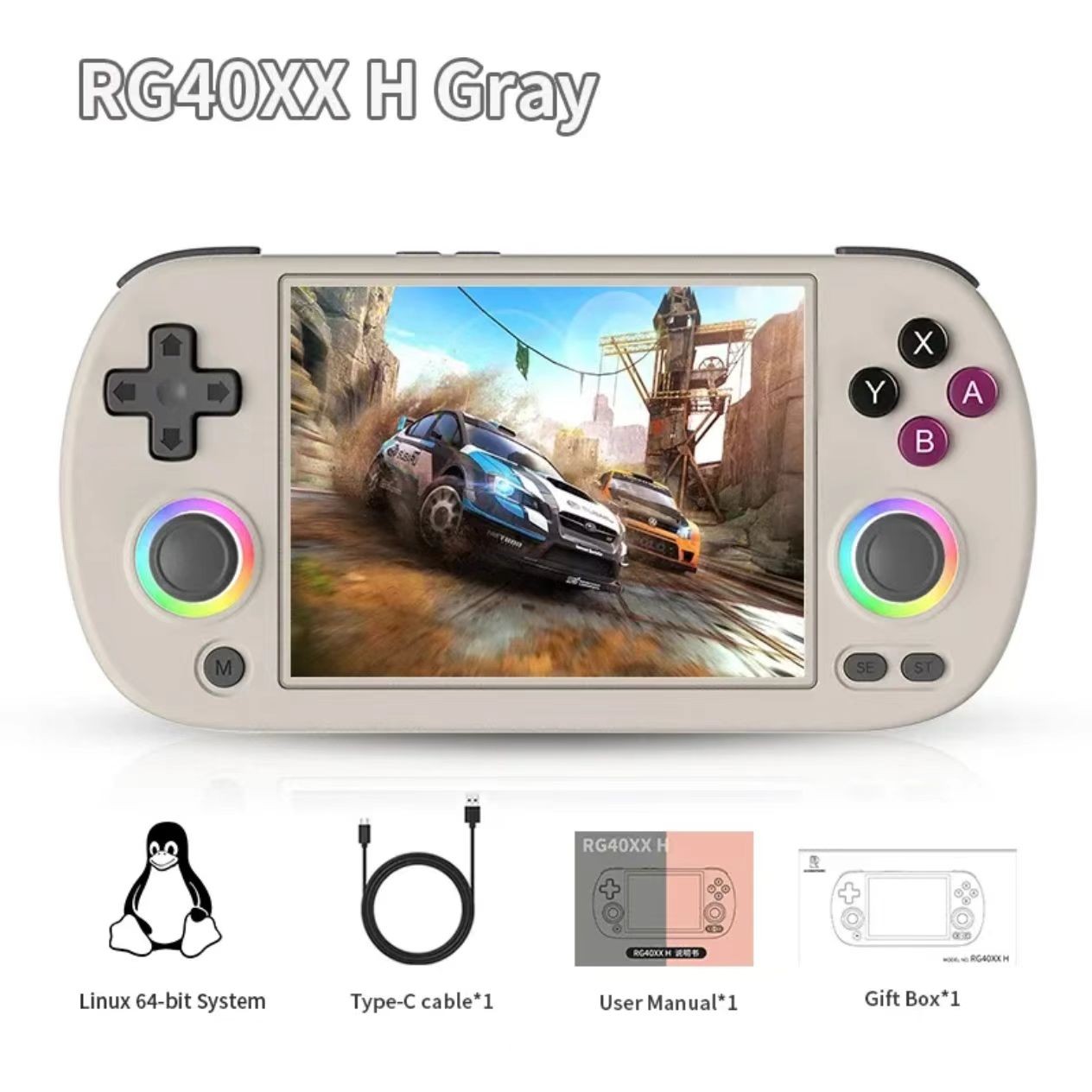 RG40XX H Handheld Game Console 4.0-In 640*480 IPS Screen 3200Mah 64 Bit System w