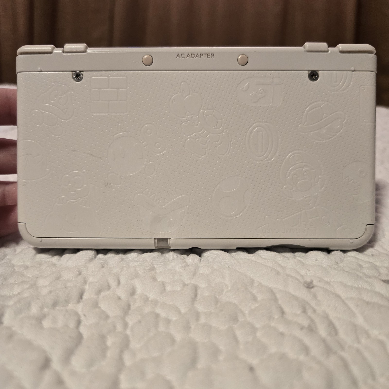 Nintendo New 3DS Super Mario Edition Handheld System – White TESTED No Stylus