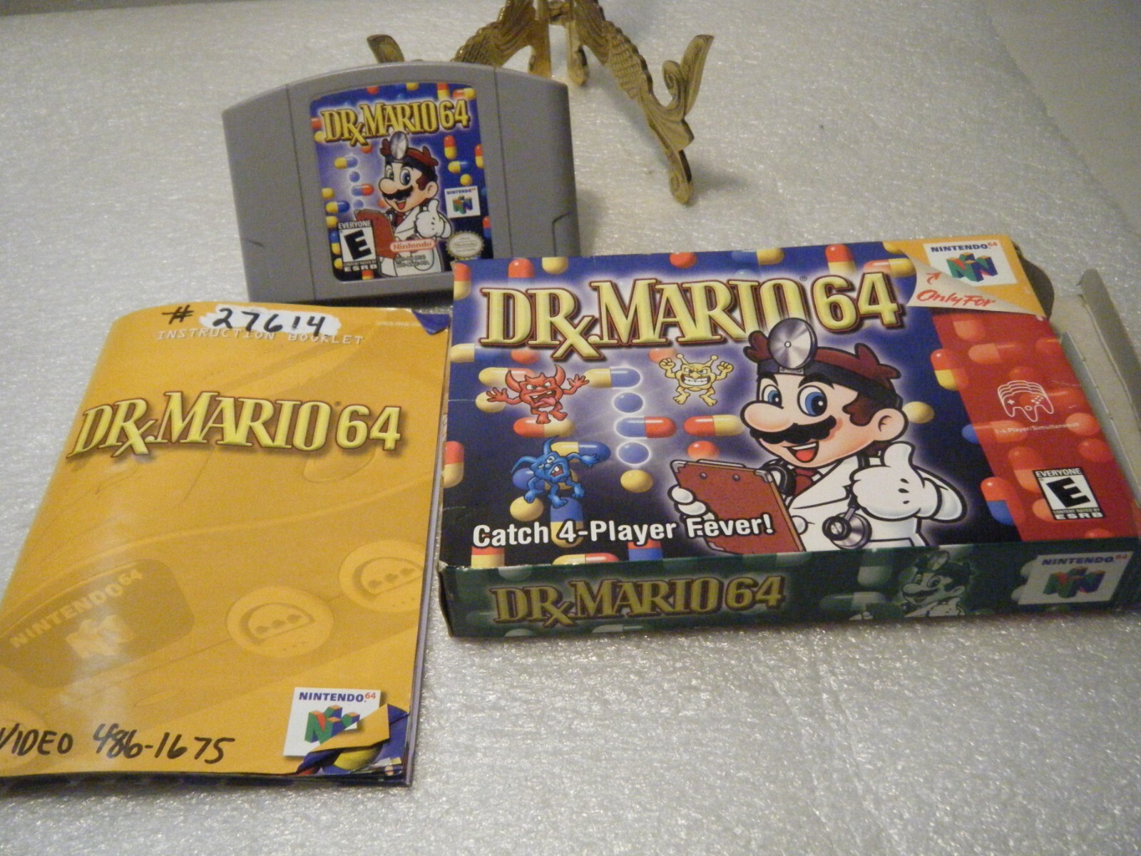 Dr. Mario 64 ( Nintendo 64, 2001 ) Game Cartridge, Box and Instruction Booklet