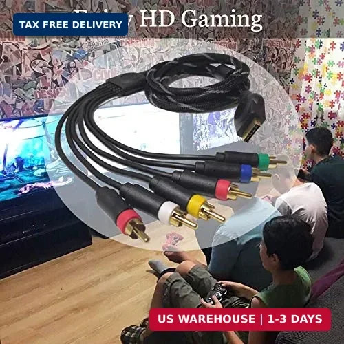 HD Retrovision PlayStation 2/3 PS2/PS3 Premium YPbPr Component Video Cable 6 Ft