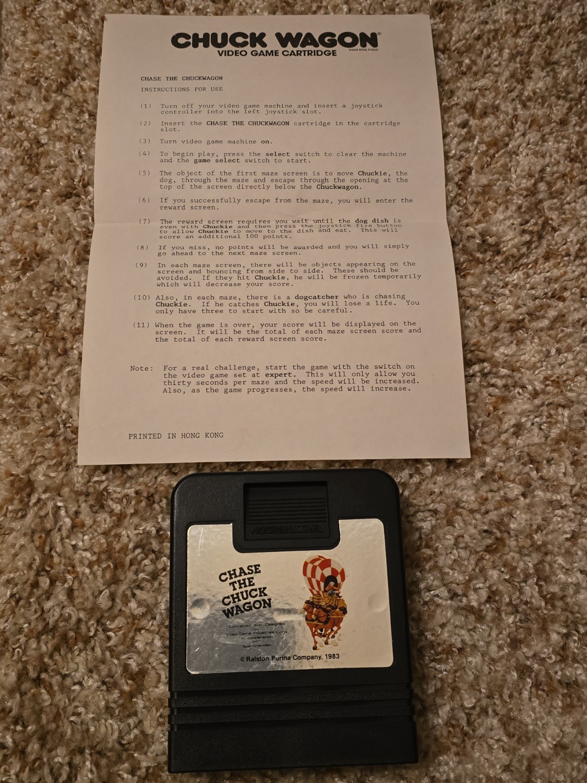 Chase the Chuck Wagon Atari 2600 VCS Purina SPECTRAVISION MAIL ORDER + Manual