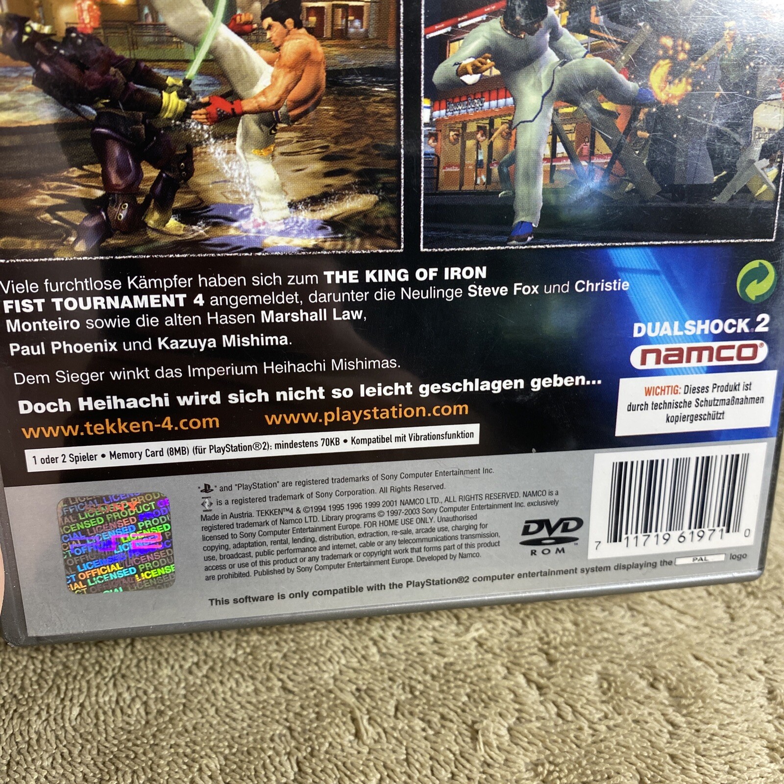 Tekken 4 PlayStation 2 PS2 PAL Austria Import Tested Region Locked Retro Flame