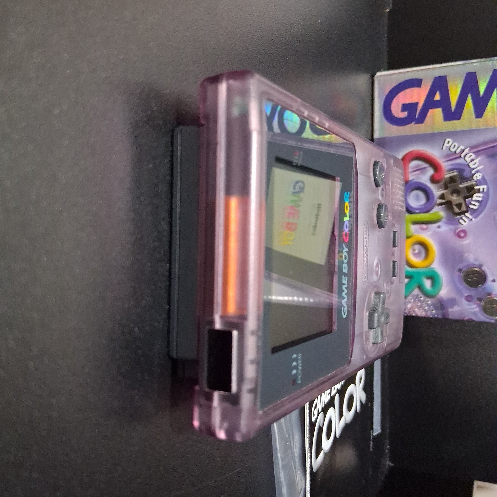 Clean! Nintendo GameBoy Color Atomic Purple Console Complete In Box CiB CGB-001