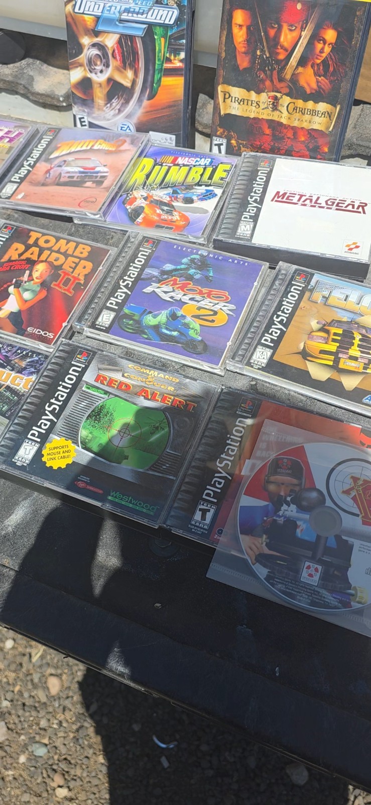 PlayStation Mixed Lot PS1/PS2 Games w/ Cases & Mega Memory Card EA Eidos