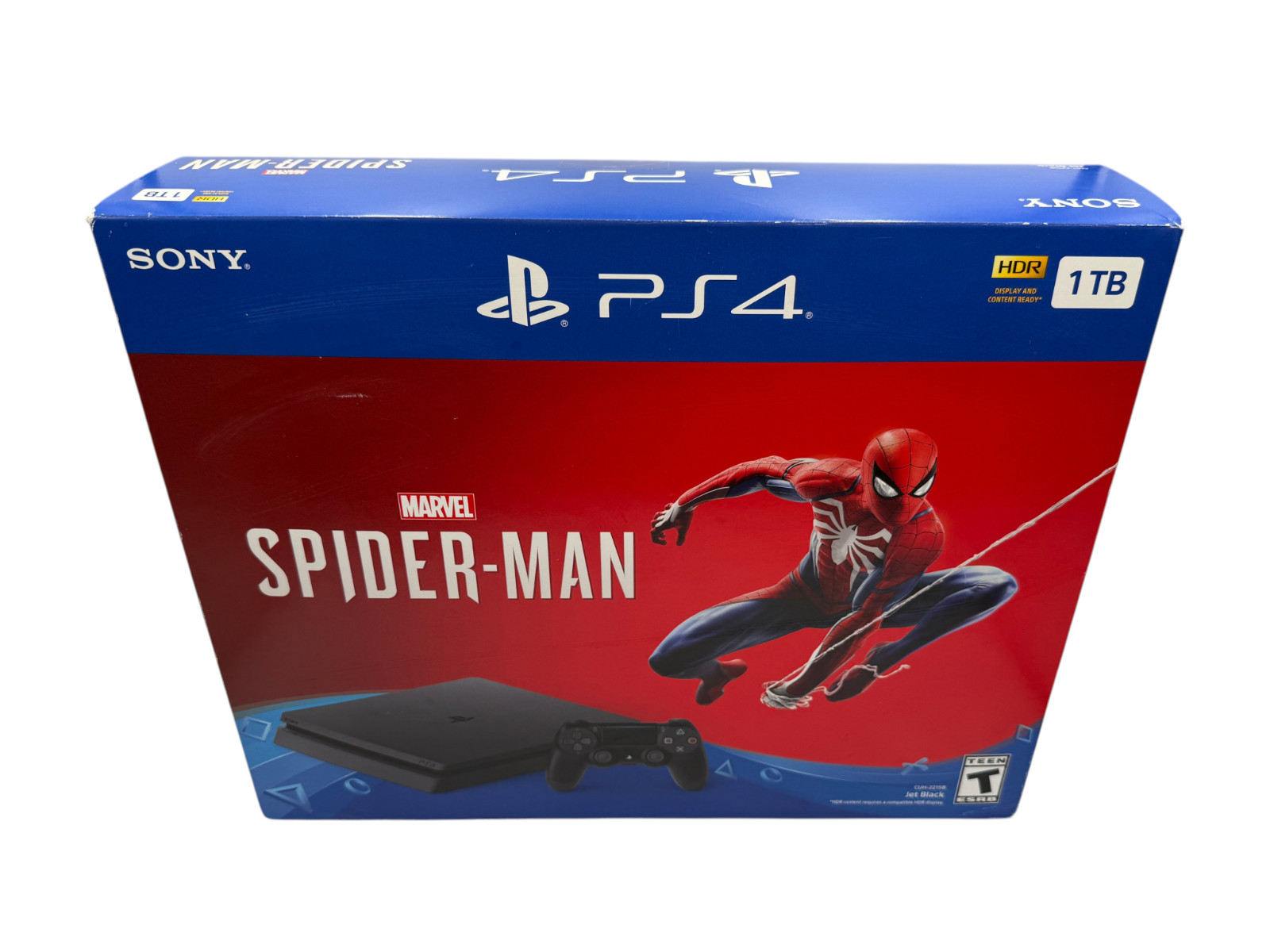 Spider-Man Playstation 4 PS4 Slim 1TB CIB w/ 2 Controllers Tested Firmware 11.00