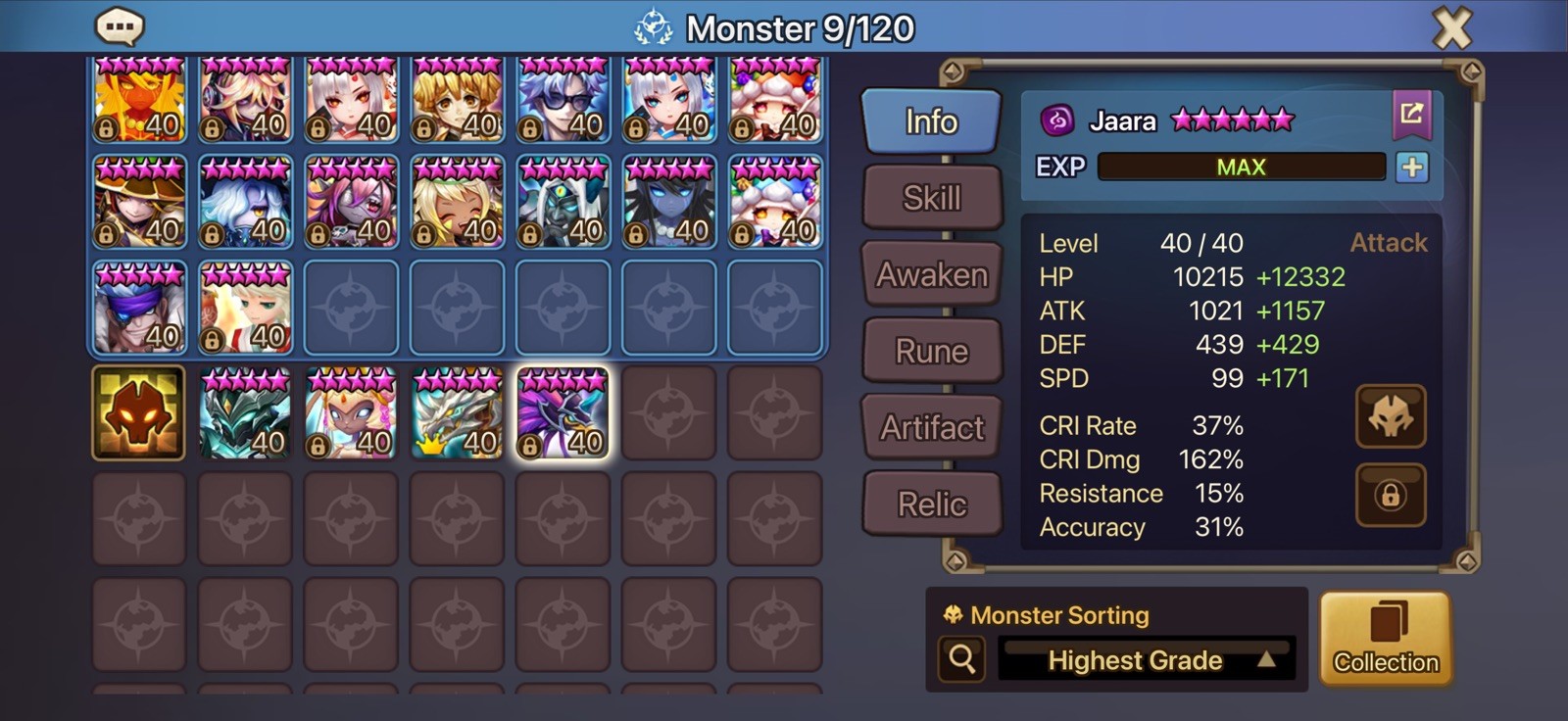 Summoners war end game 9ld5 account 230 swift , 188 vio will 182