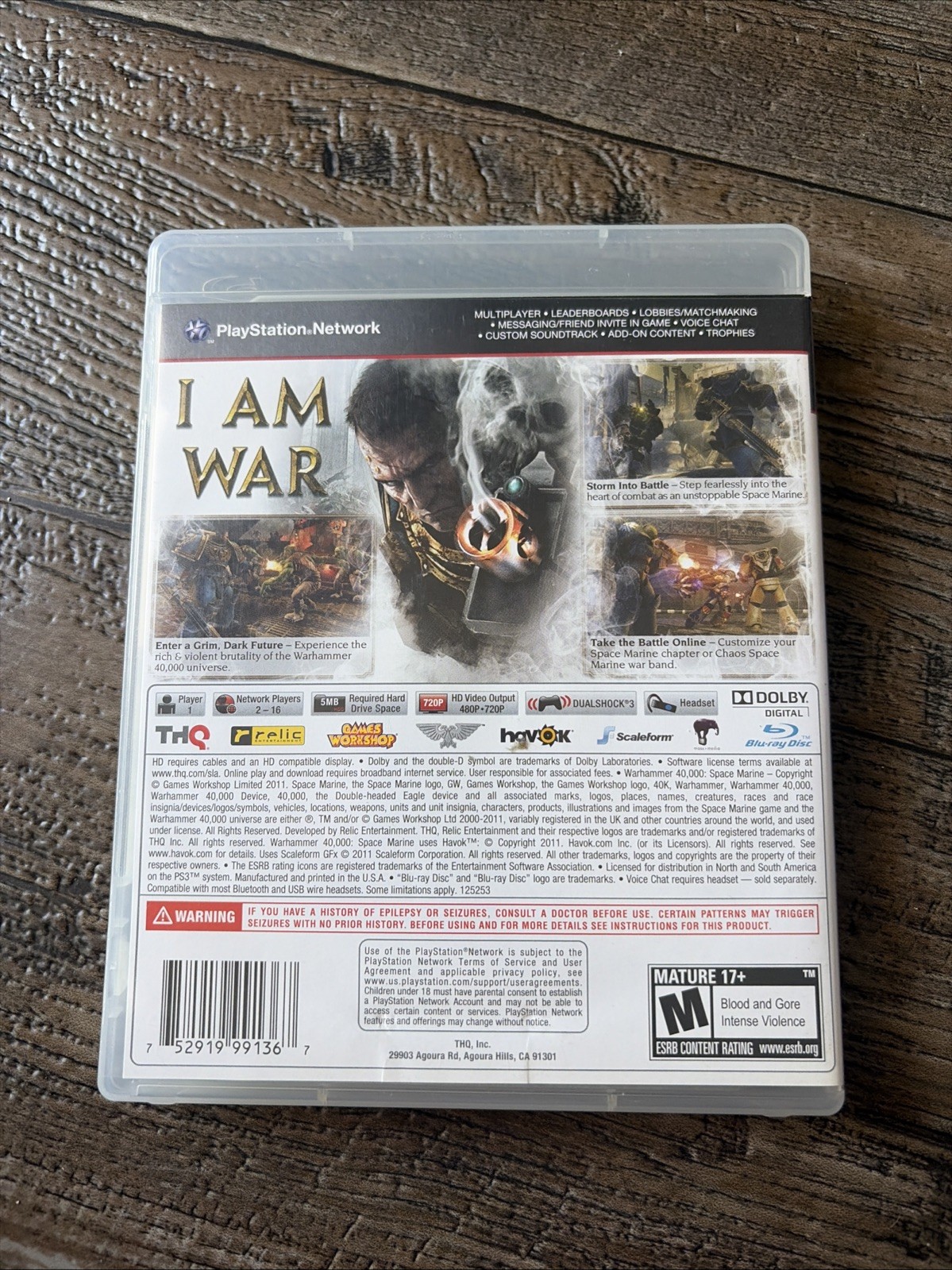 Warhammer 40,000 40K Space Marine Sony PlayStation 3 PS3 Cib Tested and Working