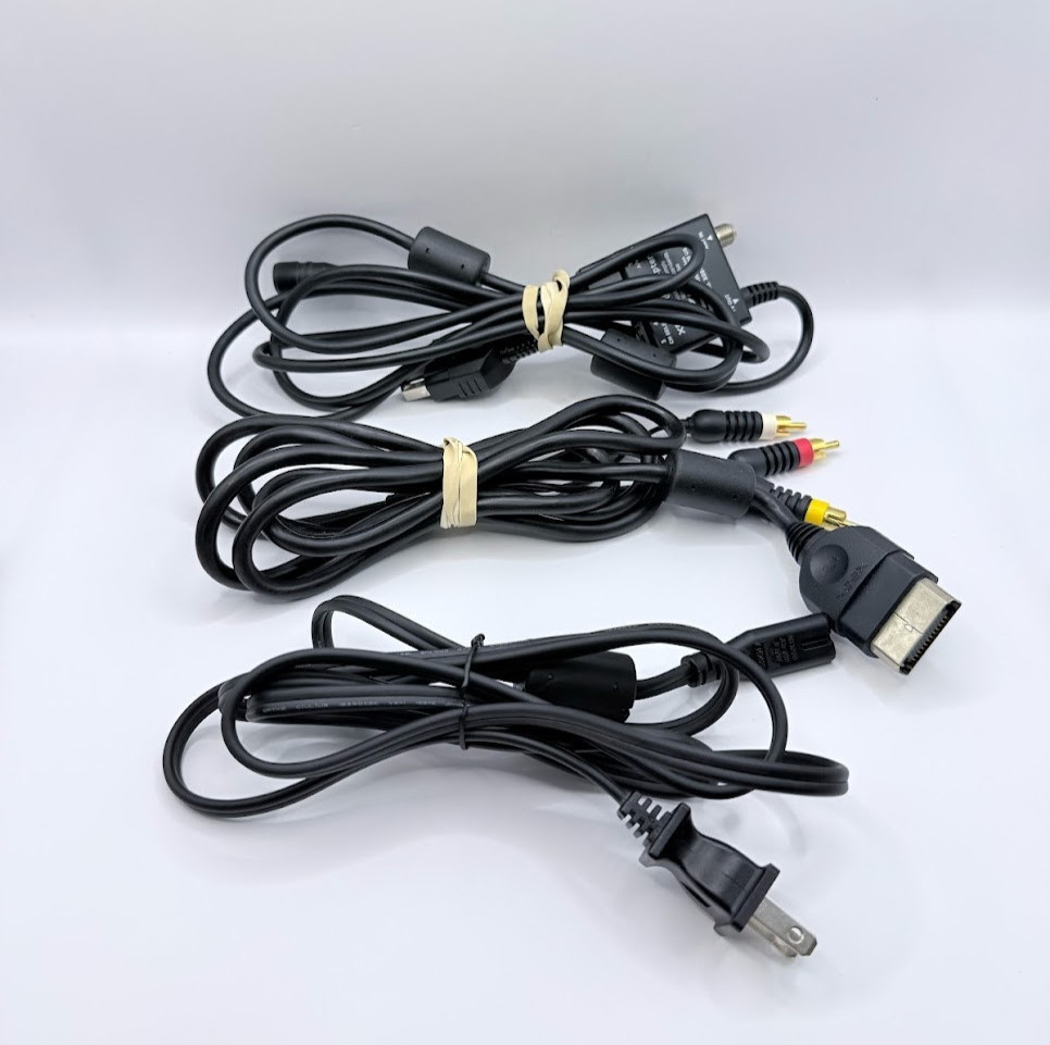 Original Xbox OEM Set Authentic RCA AV Audio RF Power Video Cable Cord TESTED