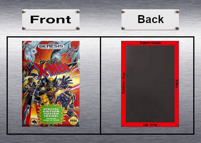 X-Men 1, 2 Video Game Box Art *Genesis* High Quality Magnet