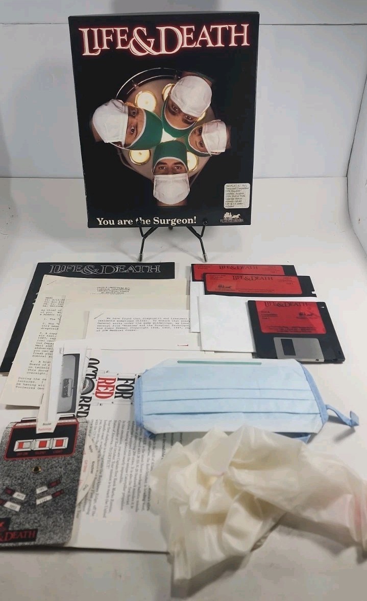 Life & Death You Are The Surgeon 1988 Big Box IBM PC Tandy Computer Untested VG+