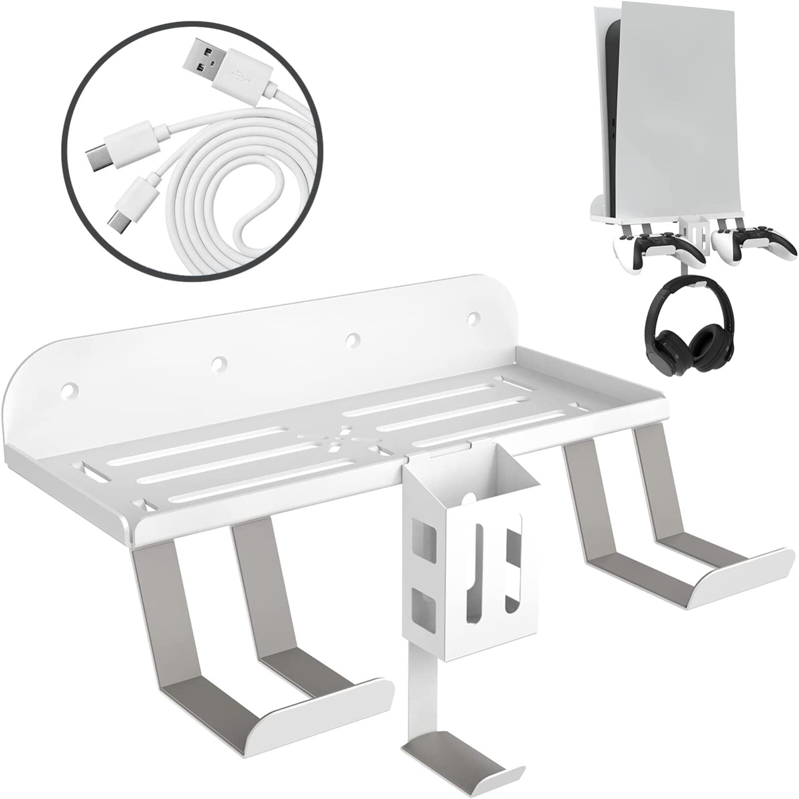For PS5 Wall Mount Kit – 6 in 1 Wall Mount, Heavy Duty Metal Mount Holder NEW US