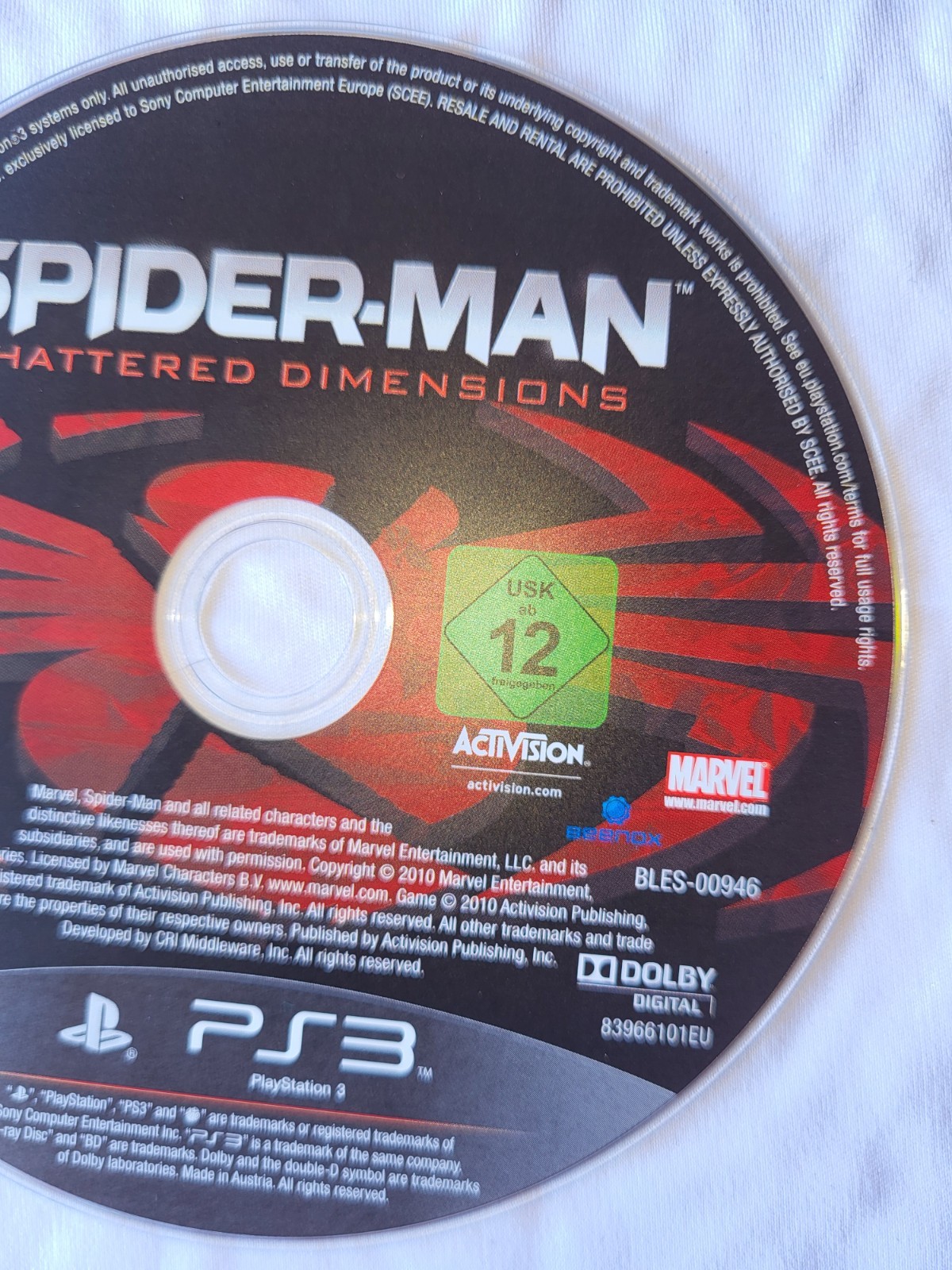 Spider-Man Shattered Dimensions PlayStation 3 Disc Only **PAL VERSION READ**