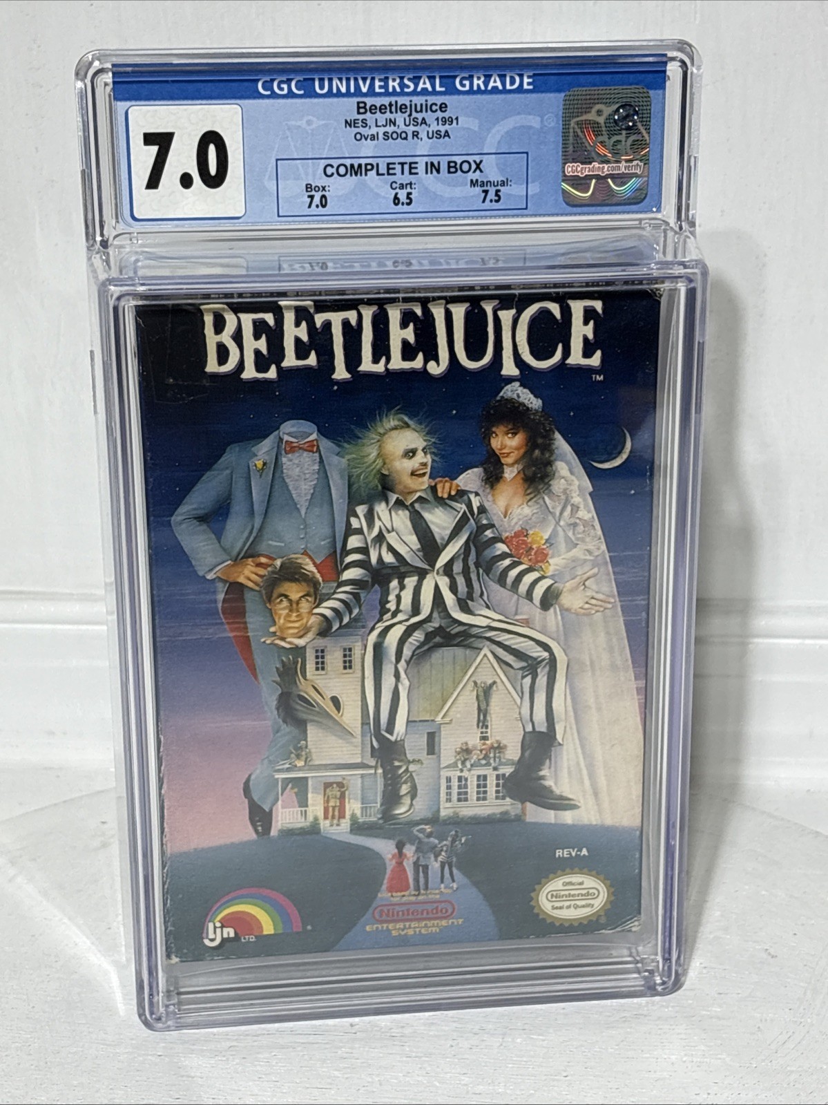 Beetlejuice CGC 7.0 Nintendo Entertainment System 1991 NES CIB RARE
