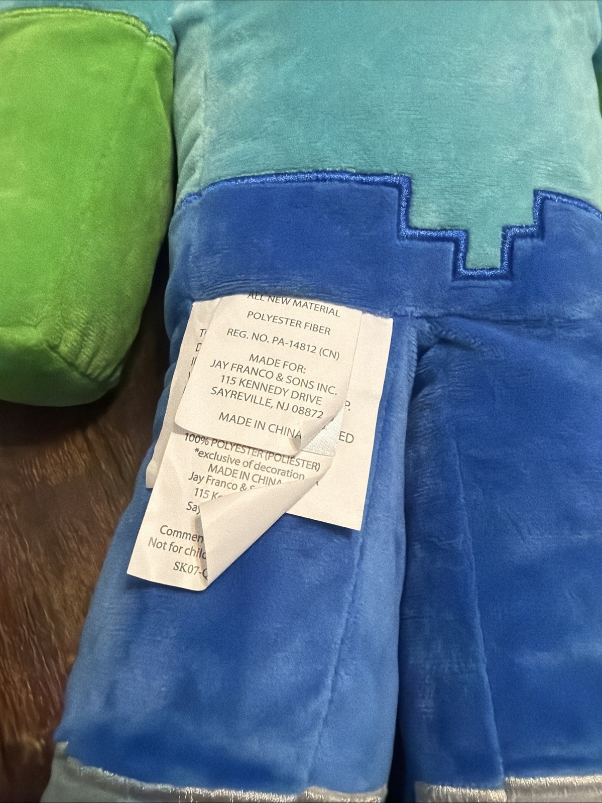Mojang Minecraft Zombie Steve Creeper Jinx Green Plush Doll Pillow 18”