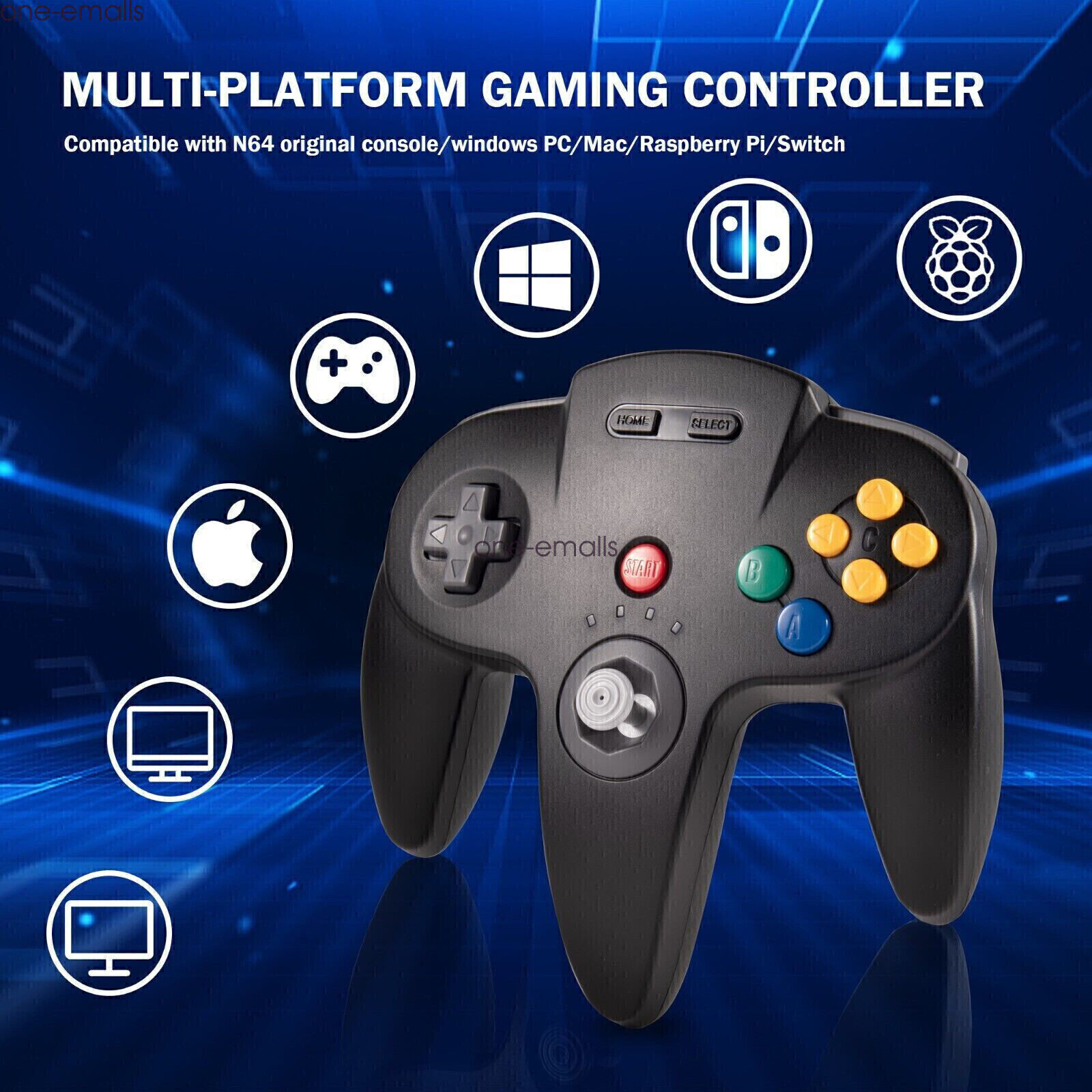 Wireless N64 Controller for Nintendo 64 Console PC Windows Switch w/ Rumble Pak.