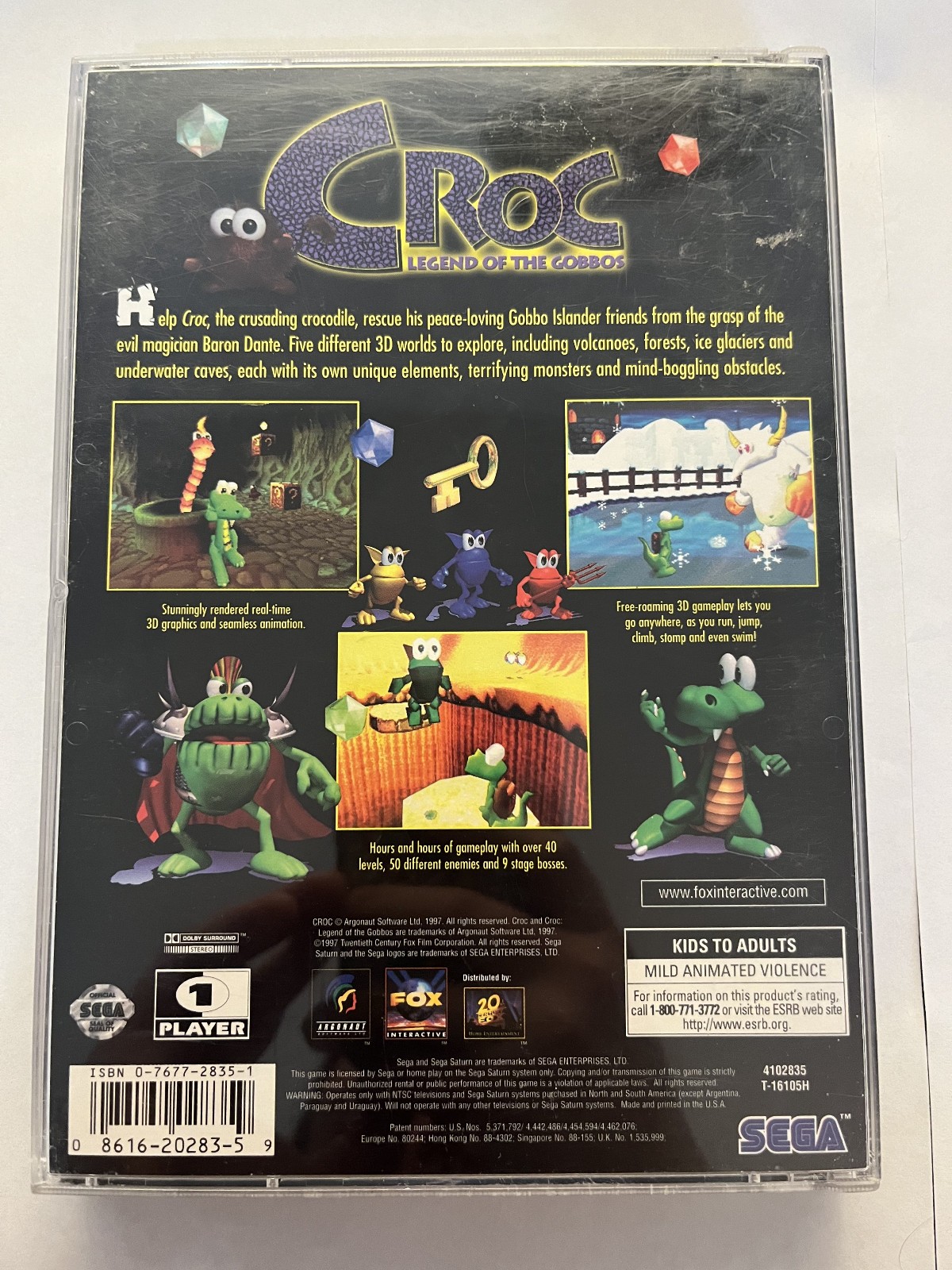 Croc: Legend of the Gobbos Sega Saturn Complete W/ Manual CIB TESTED WORKING