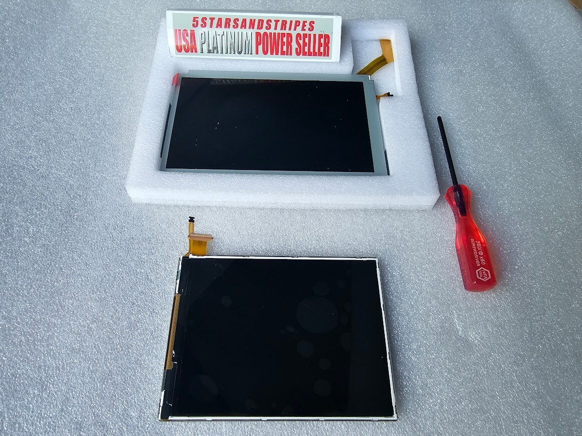 Top Upper + Bottom LCD Screen Display 2015 Nintendo NEW 3DSXL NEW3DSXL REDSV