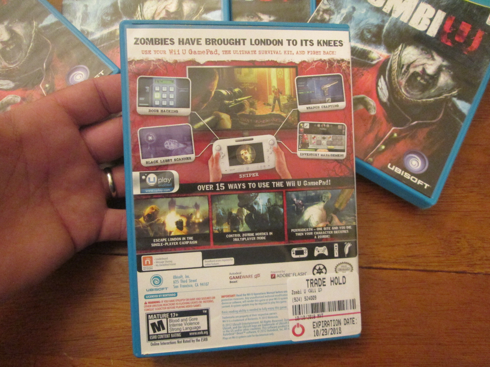 ZombiU Nintendo Wii U COMPLETE WORKS PERFECTLY EXCELLENT HORROR US